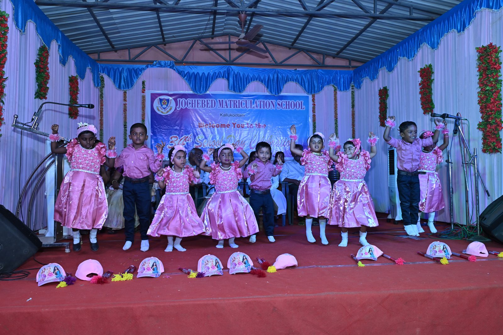 Kindergarten children performing